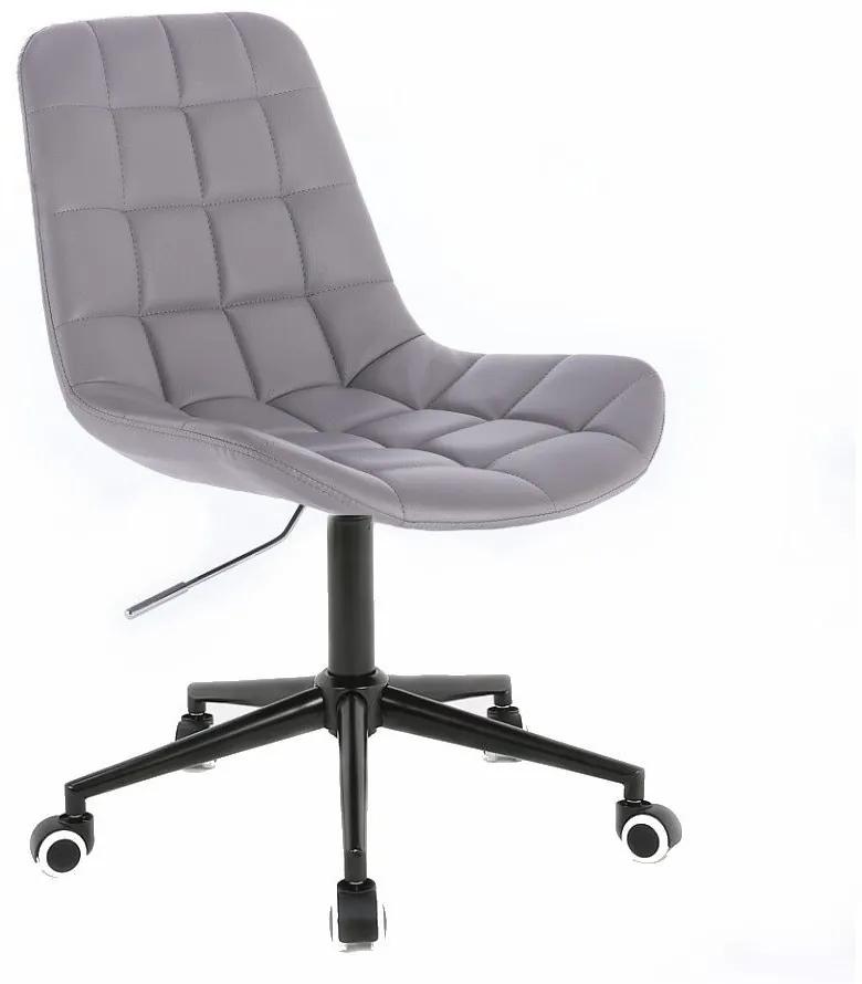 LuxuryForm DESIGN Stolička PARIS na čiernej podstave s kolieskami - šedá