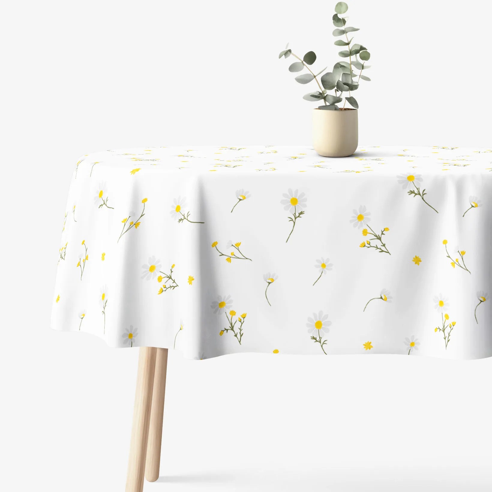 Goldea oválny obrus 100% bavlnené plátno - harmanček 120 x 160 cm