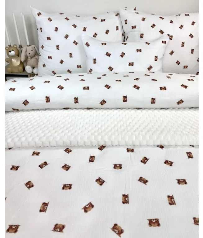 INTERMEDIC SK Mušelínová obliečka Skrytý Macko 140x200/70x90 cm – zapínanie na zips