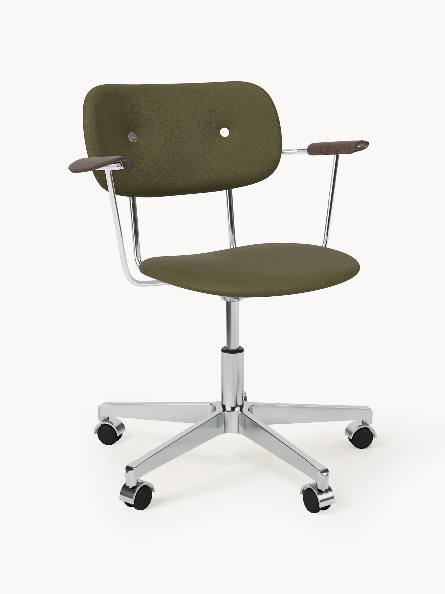 Výškovo nastaviteľná kožená kancelárska stolička Co