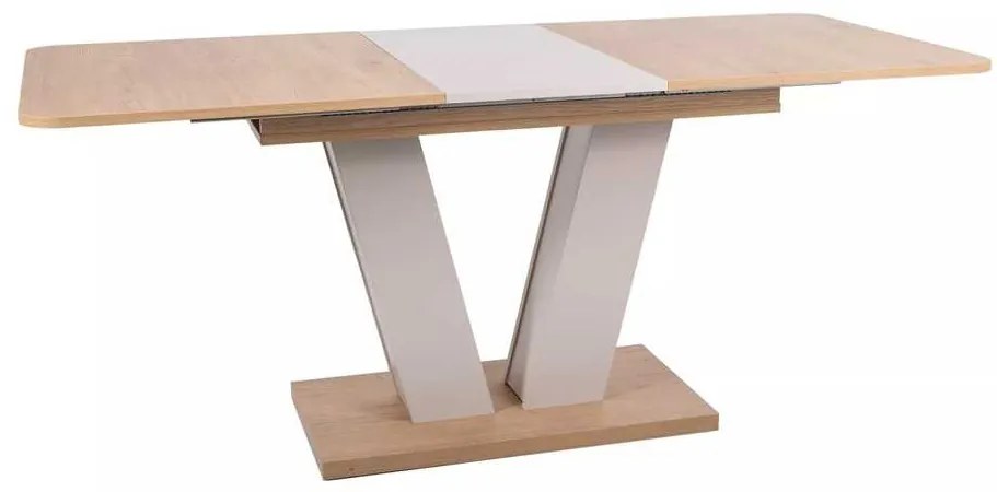 Jedálenský stôl Platon 136 x 80 cm, dub cremona / krémová