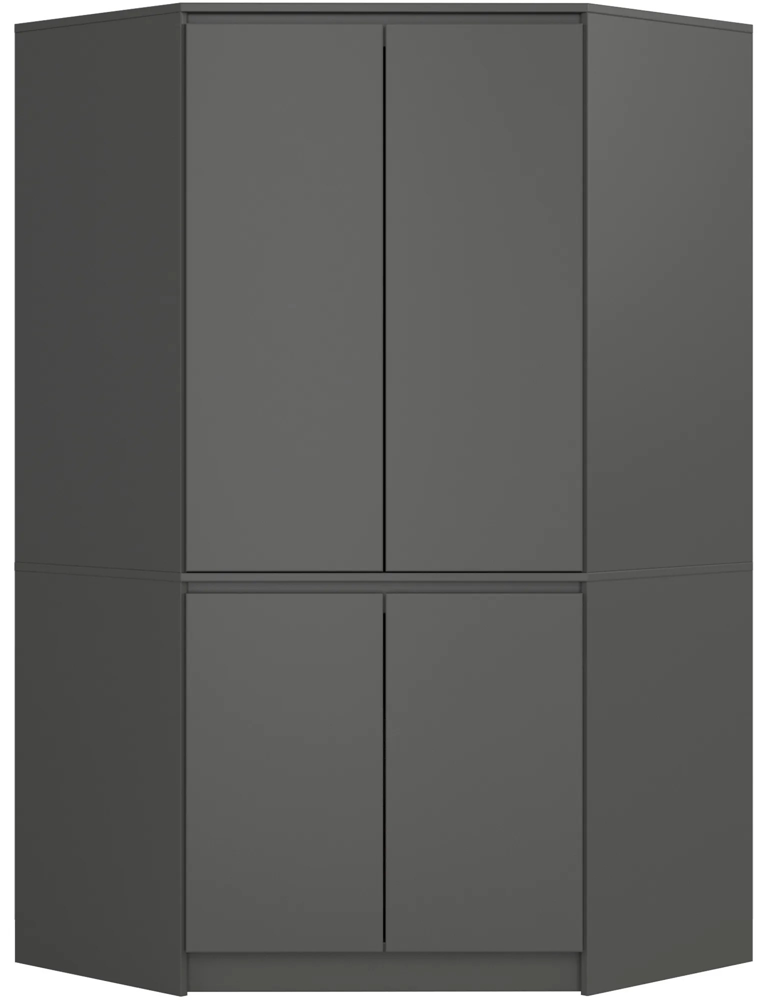 Rohová šatníková skriňa Sumergible (grafit). Akcia -19%. Vlastná spoľahlivá doprava až k Vám domov. 1117396