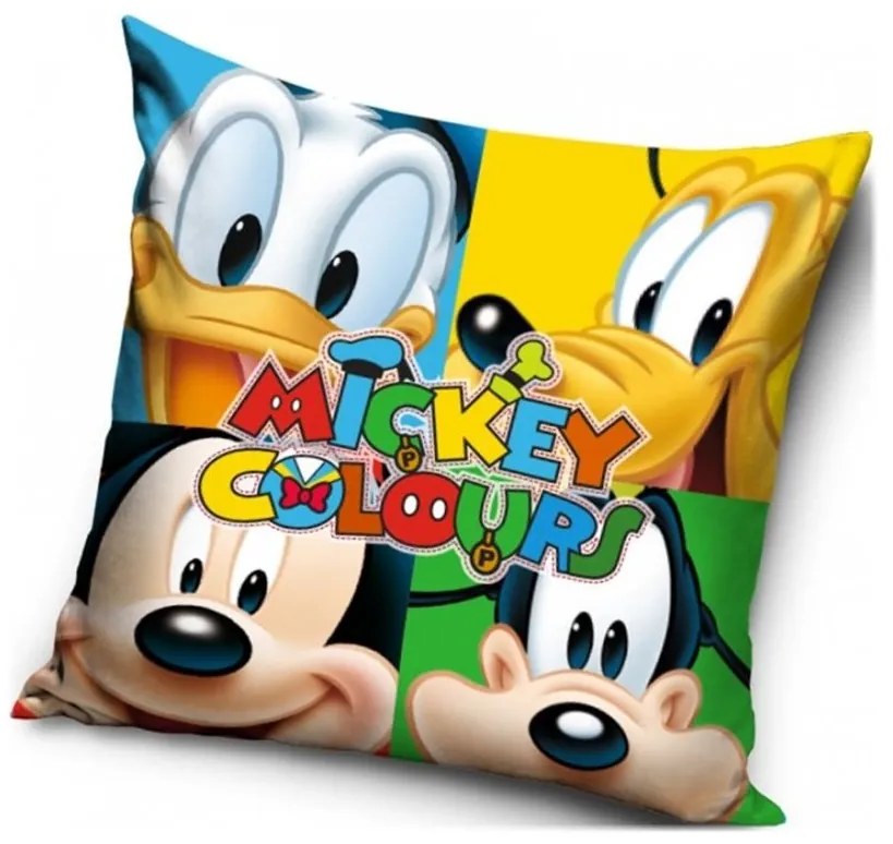 Vankúš Mickey Mouse Colours - motív Disney Gang - 40 x 40 cm