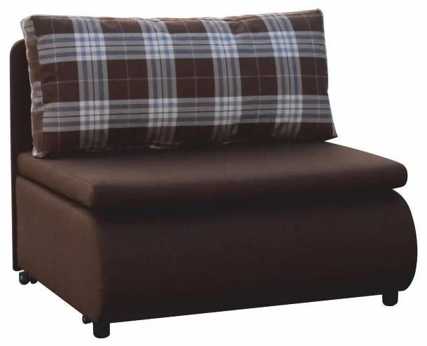 Rozkladacie kreslo s úložným priestorom Keny New - hnedá / vzor