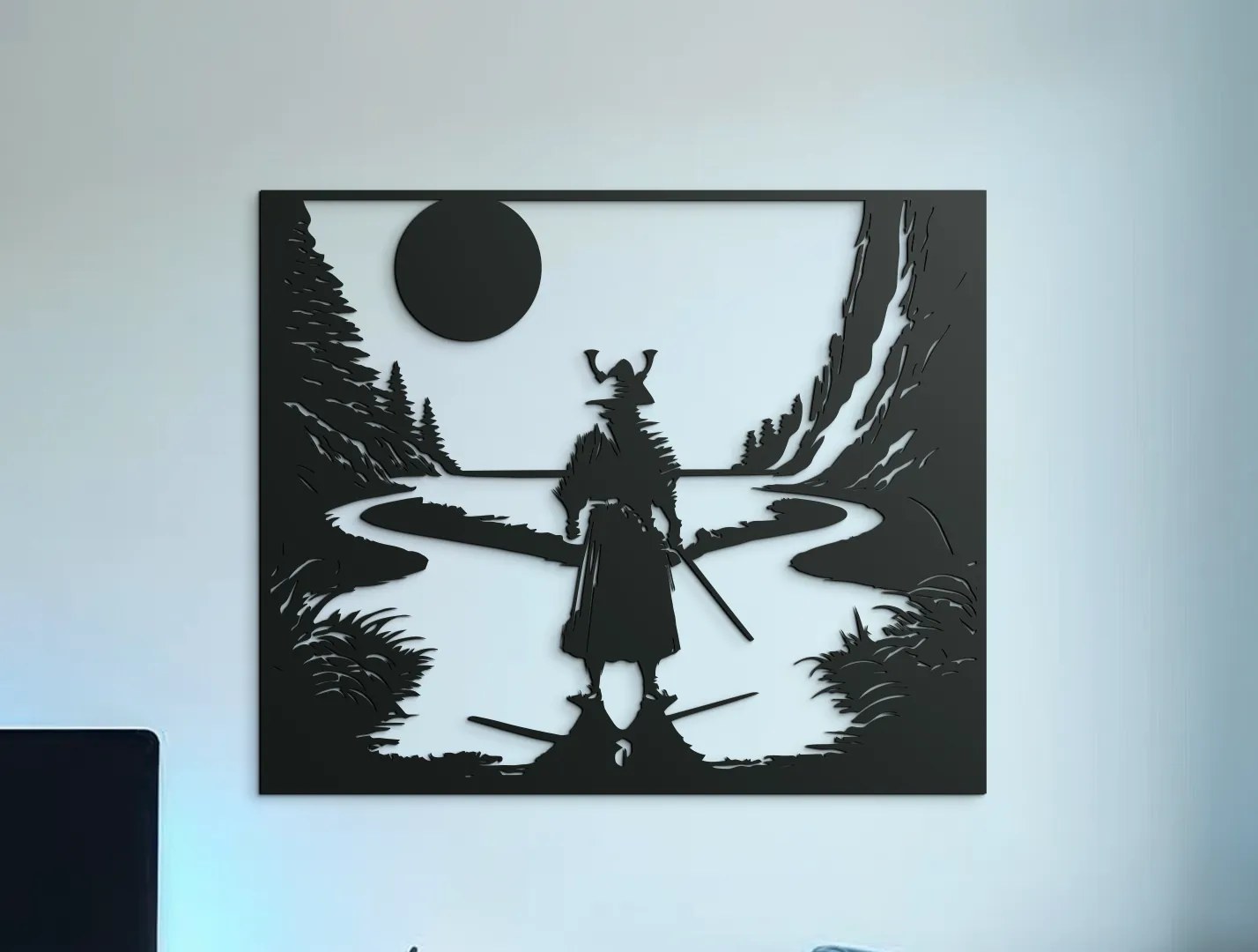 drevko Obraz na stenu Mesačný bojovník Rozmer obrazu: 37 x 44,5 cm, Farba dekorácie: Čierna