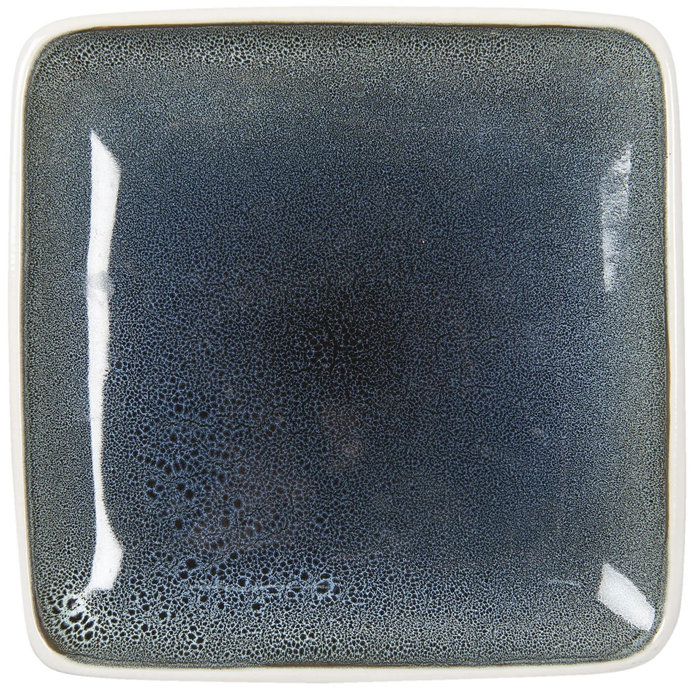 Šedomodrý štvorcový keramický tanier - 27*27*3 cm Šedomodrý štvorcový keramický tanier - 27*27*3 cm