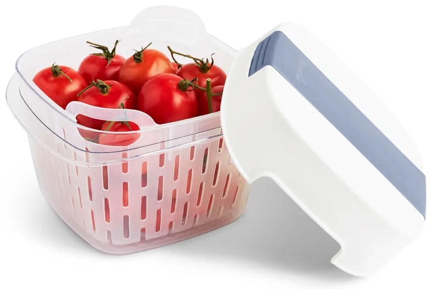 Špeciálny box na ovocie a zeleninu, s ventiláciou a filtrom, do chladničky, Fridge Fresh, 1,6 l, modrý