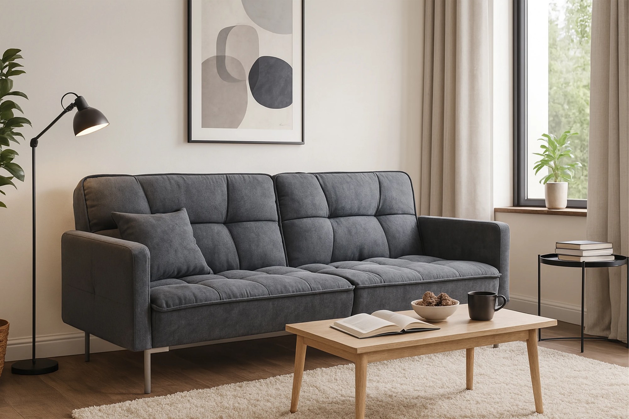 Rozkladacia trojpohovka Kitalio - sivá