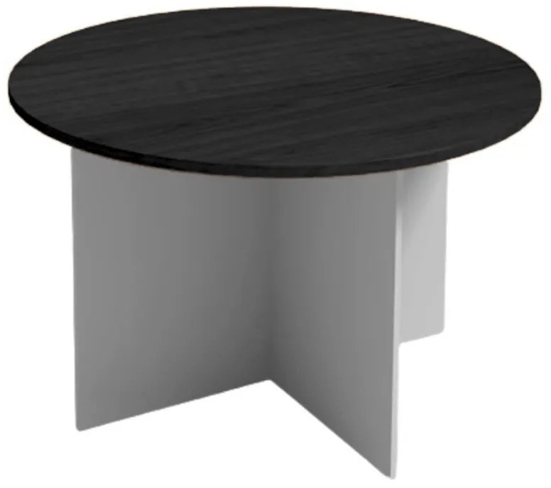 Rokovací stôl s guľatou doskou PRIMO GRAY, priemer 120 cm, sivá/wenge