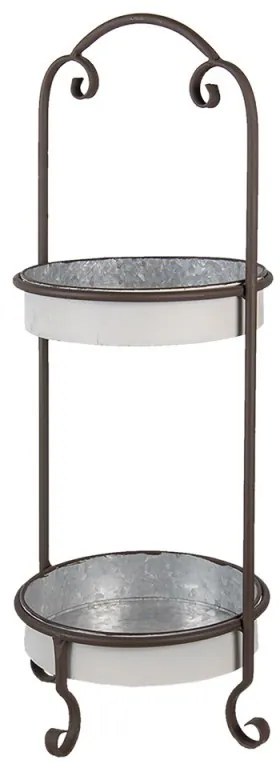 Kovový stojan s dvoma miskami na kvety - Ø 29 * 64 cm Kovový stojan s dvoma miskami na kvety - Ø 29 * 64 cm