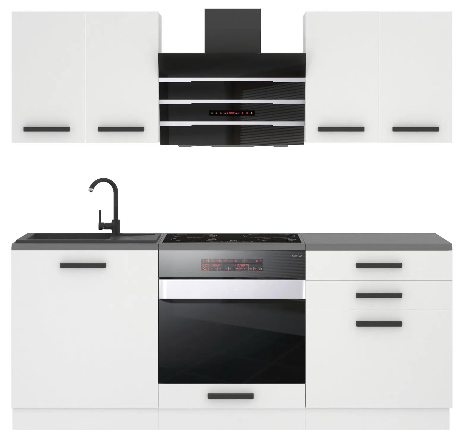 Kuchynská linka Belini Premium Full Version 180 cm biely mat s pracovnou doskou MARY