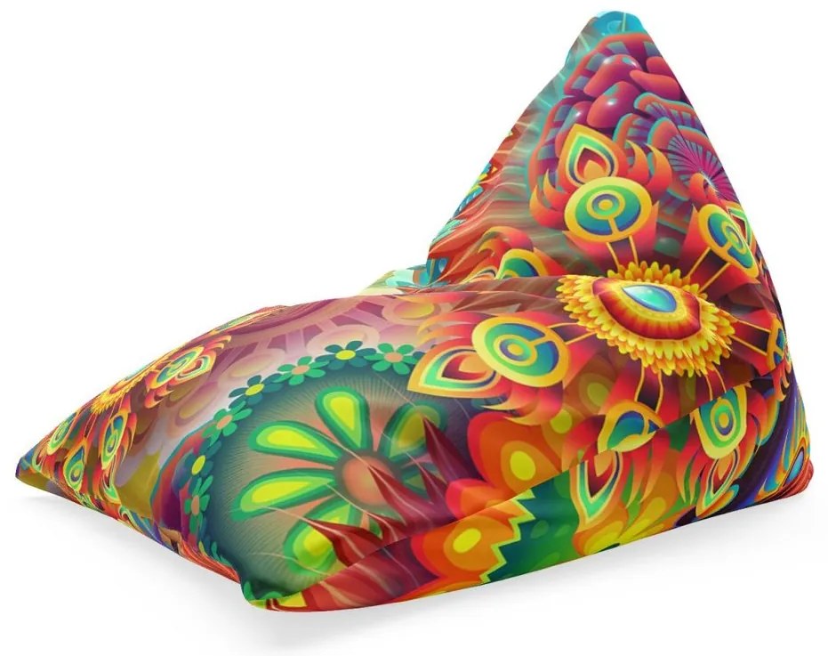 Sedací vak Triangl farebné obrazce, farebná