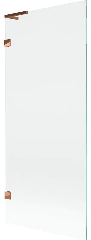 Mexen, Mexen Lunar L 1-krídlová vaňová zástena 80 x 150 cm, transparentná, ružové zlato - 897L-080-000-60-00