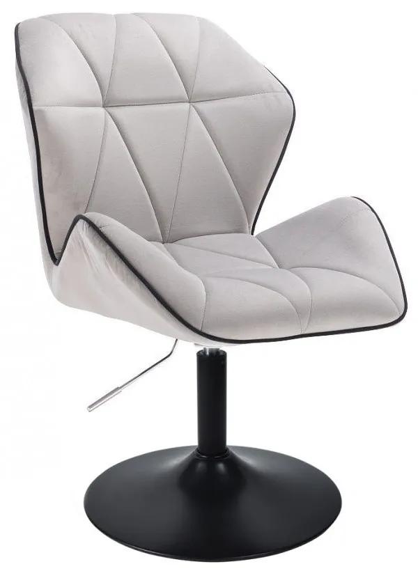 LuxuryForm DESIGN Stolička MILANO MAX VELUR na čiernom tanieri - šedá