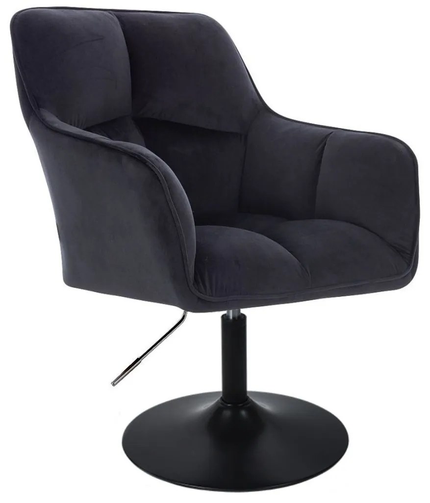 LuxuryForm DESIGN Kreslo AMALFI VELUR na čiernom tanieri - čierne
