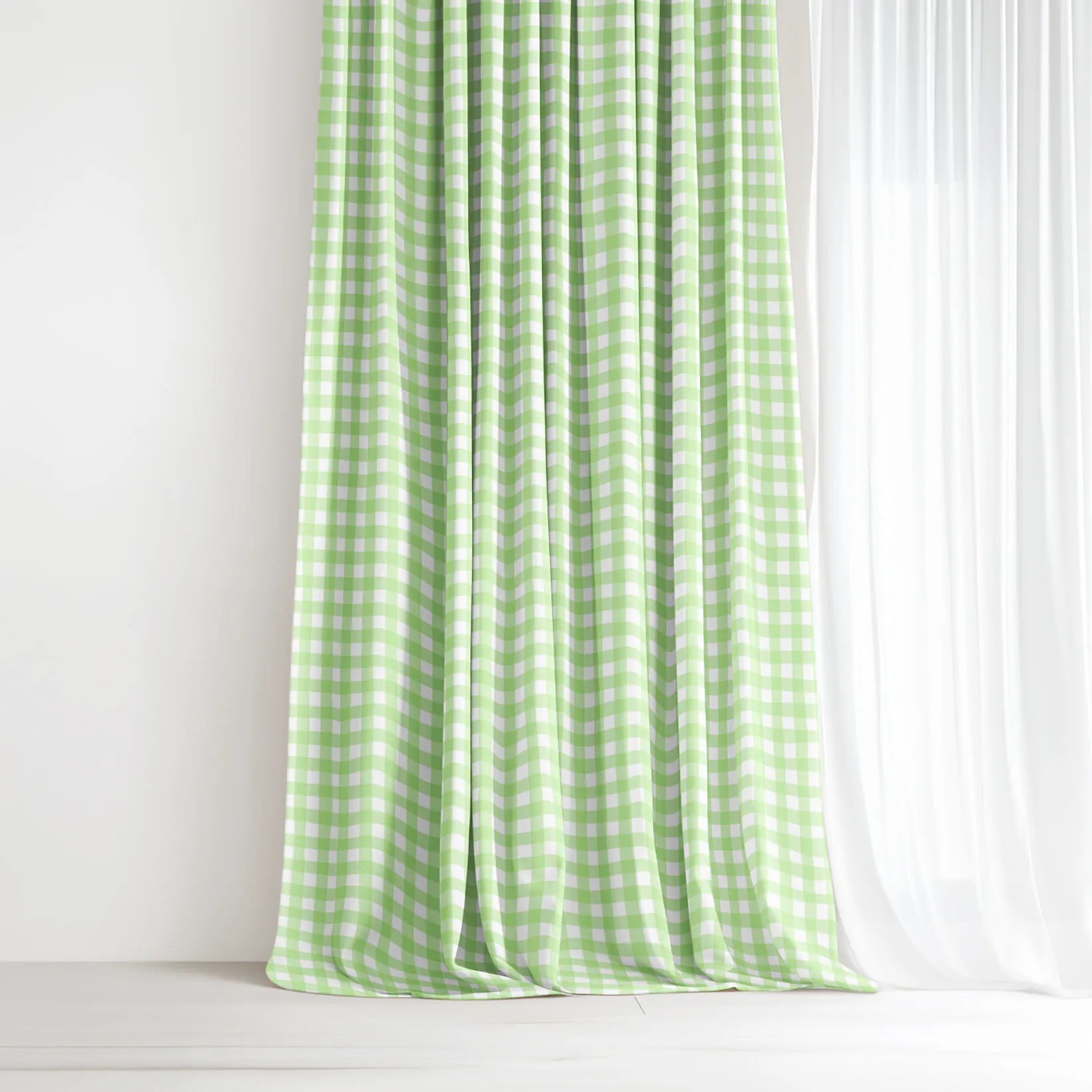 Goldea dekoračný záves - zelené kocky 160x150 cm