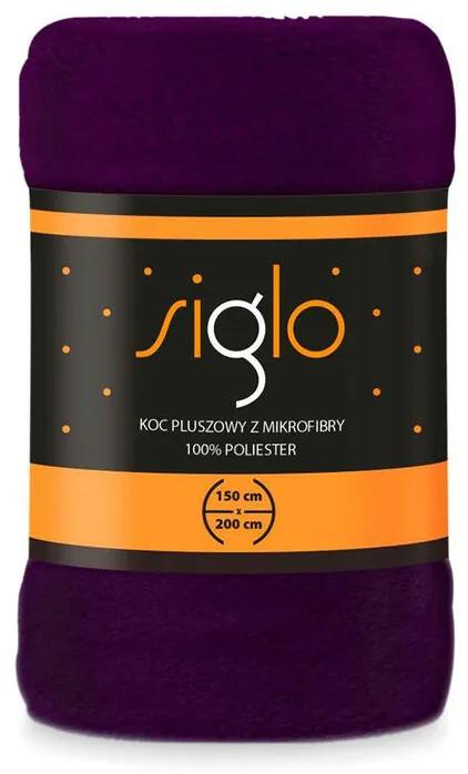 Mikroplyšová deka SIGLO čučoriedková 200 x 220 cm