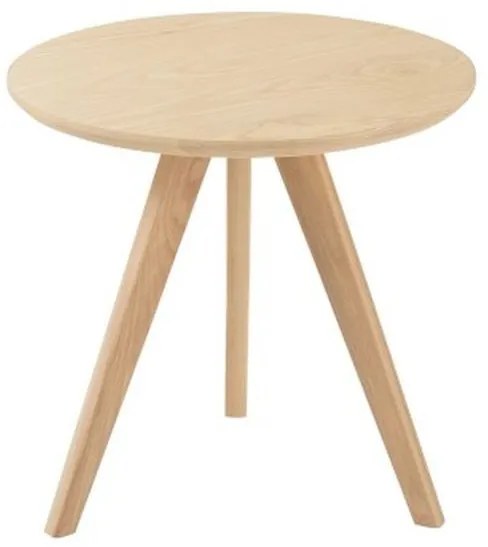 Prírodné drevený odkladací stolík Scandinavian - Ø 50 * 49cm