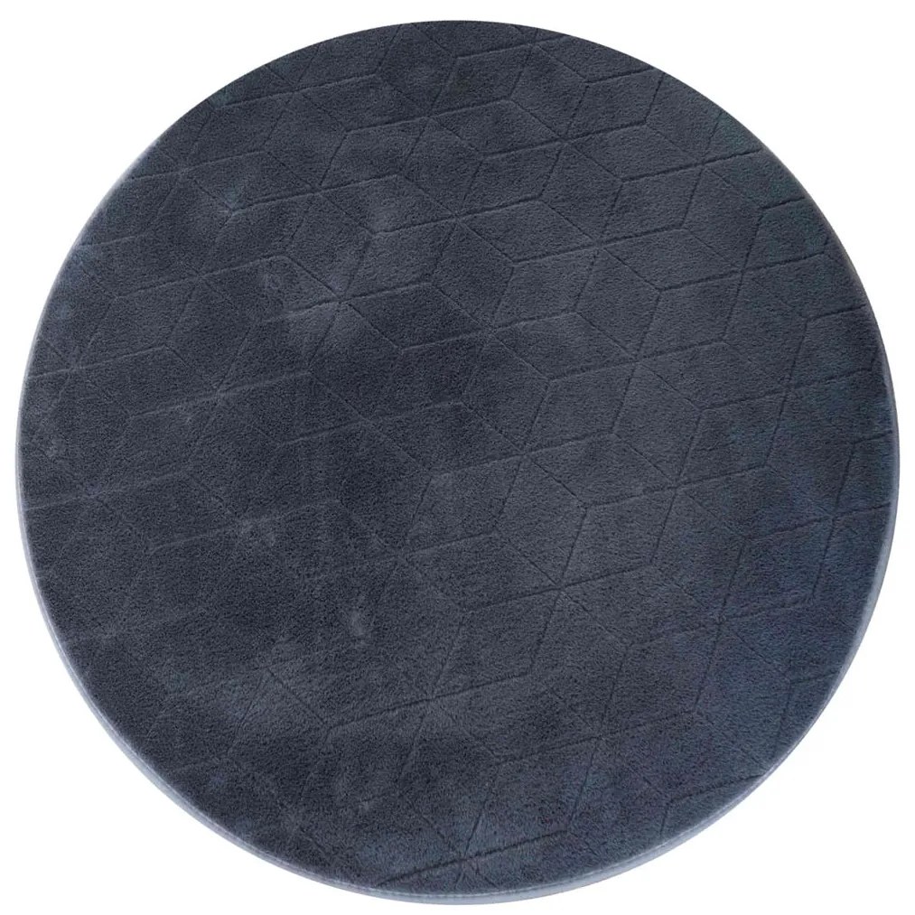 TZ Tmavosivý okrúhly koberec 3D Rabbit Rozmer: 140 cm