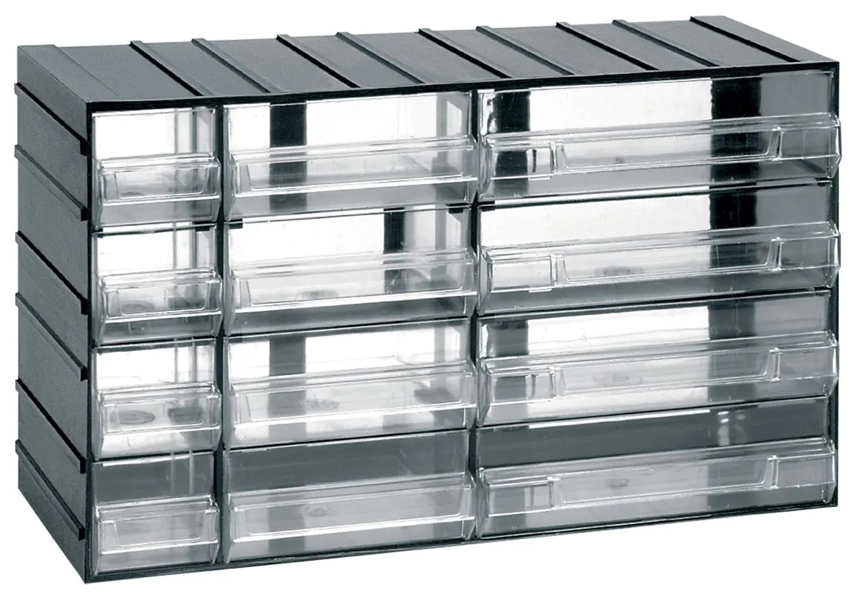 ARTPLAST Organizér 615T 382 x P 148 x H 230 mm s 4 + 4 + 4 priehľadnými zásuvkami