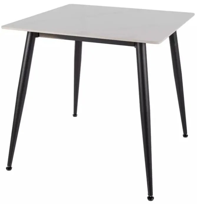 Jedálenský stôl RION 80x80 cm s keramickou doskou, biely mramor