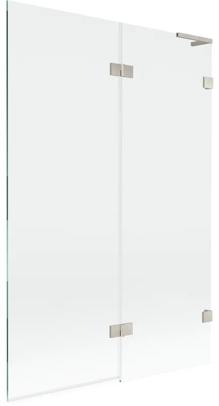 Mexen Lunar L, 2-krídlová vaňová zástena pravá 120 x 150 cm, číre sklo, brúsená oceľ, 897L-120-100-97-00-P