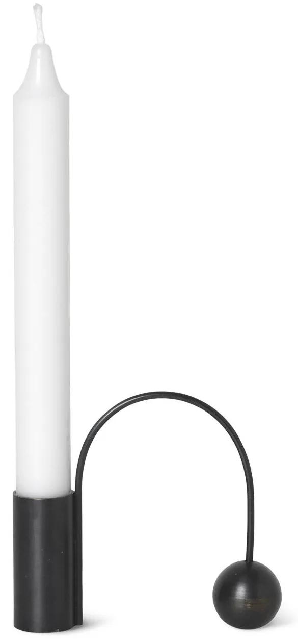 Ferm Living Kovový svietnik Balance Black Brass