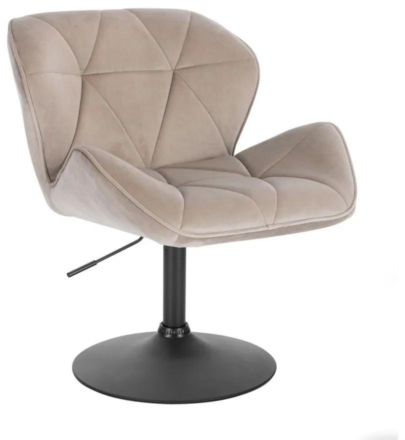 LuxuryForm DESIGN Stolička MILANO VELUR na čiernom tanieri - latte