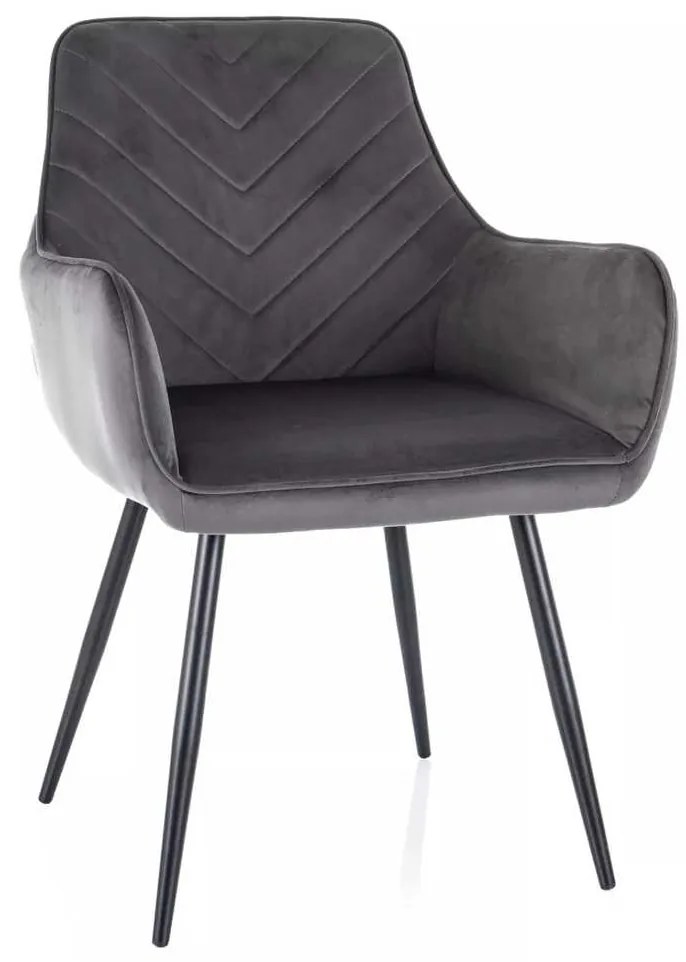 Jedálenská stolička Maya Velvet, sivá