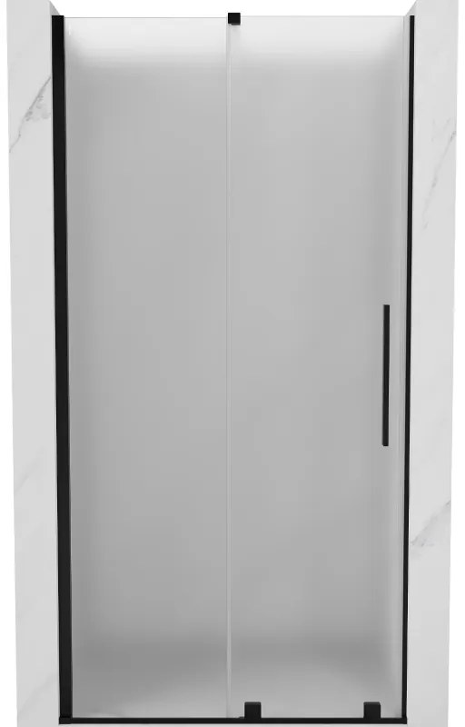 Mexen Velar, posuvné sprchové dvere do otvoru 90 cm, 8mm sklo námraza, čierna matná, 871-090-000-31-70