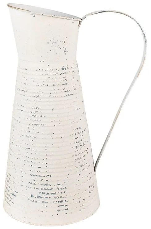 Béžový dekoračný plechový retro džbán - 26*19*40 cm