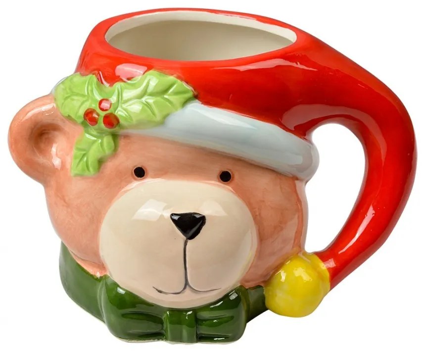 Keramický hrnček medvedík s červenou čiapkou - 15*10*11 cm