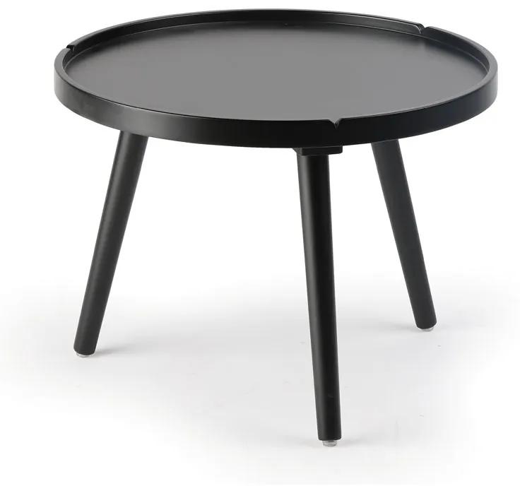 Odkladací stolík z MDF, priemer 500 mm, čierny