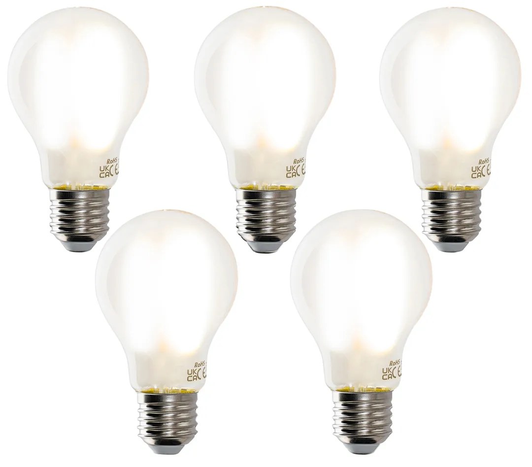 Sada 5 inteligentných LED žiaroviek E27 A60 matné 7W 806lm 1800-4000K
