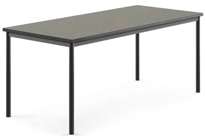 Stôl SONITUS, 1800x800x720 mm, linoleum - tmavošedá, antracit