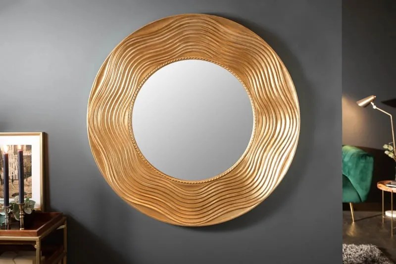 Nástenné zrkadlo Circle 100cm okrúhle zlaté Nástenné zrkadlo Circle 100cm okrúhle zlaté