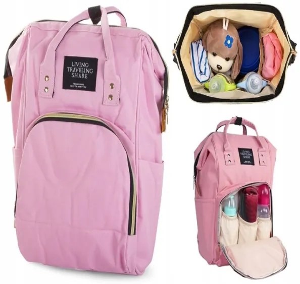 Rodičovský batoh na kočík s termovreckom ružový