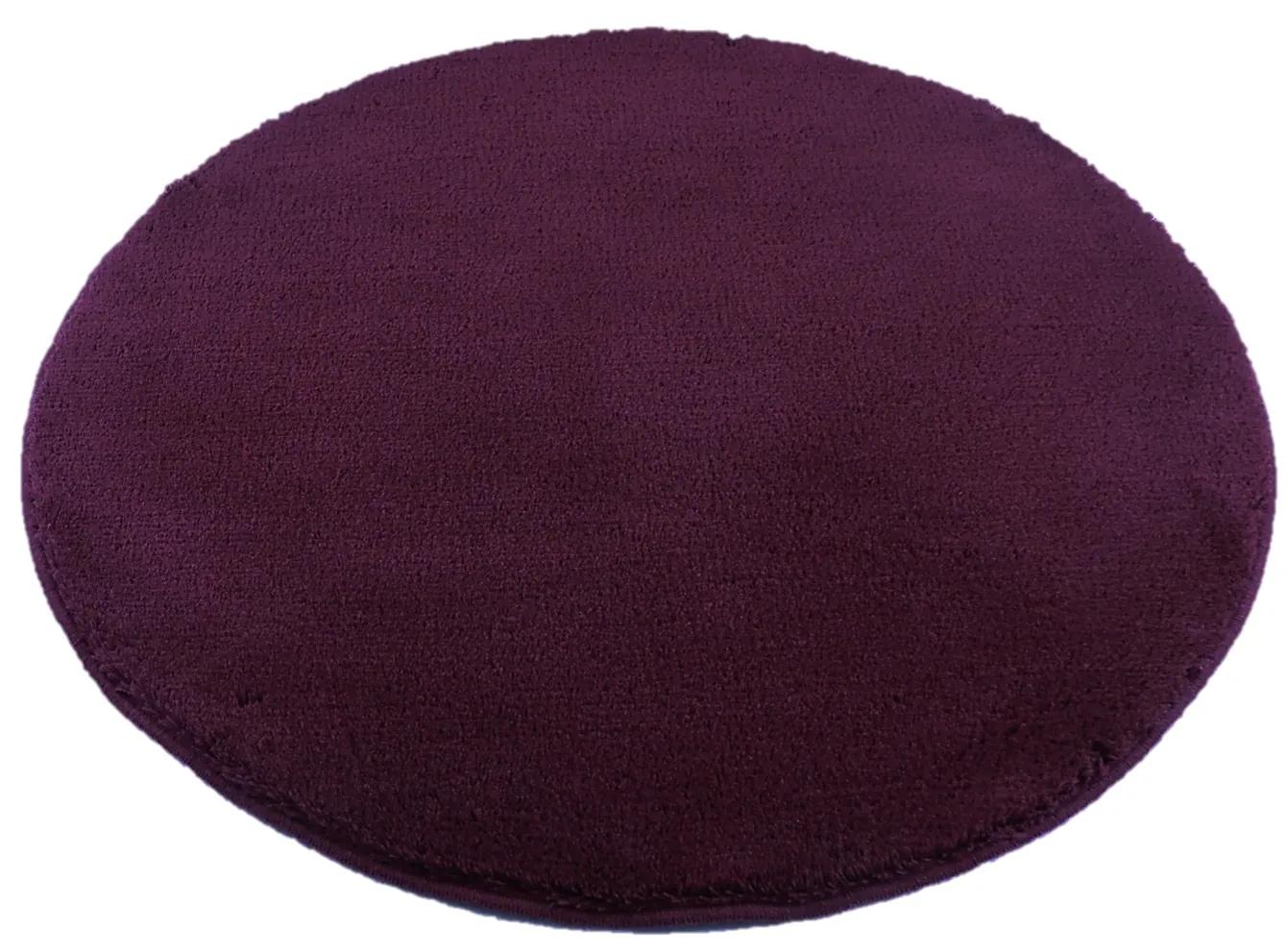 ROUTNER Kúpeľňová predložka COTTON Tmavofialová 20114 - Tmavofialová / Kruh Ø 90 cm 20114