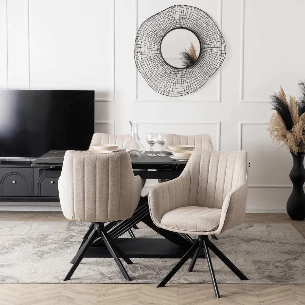 PROXIMA.store - Čalúnená otočná stolička MUMBAI FARBA: béžová