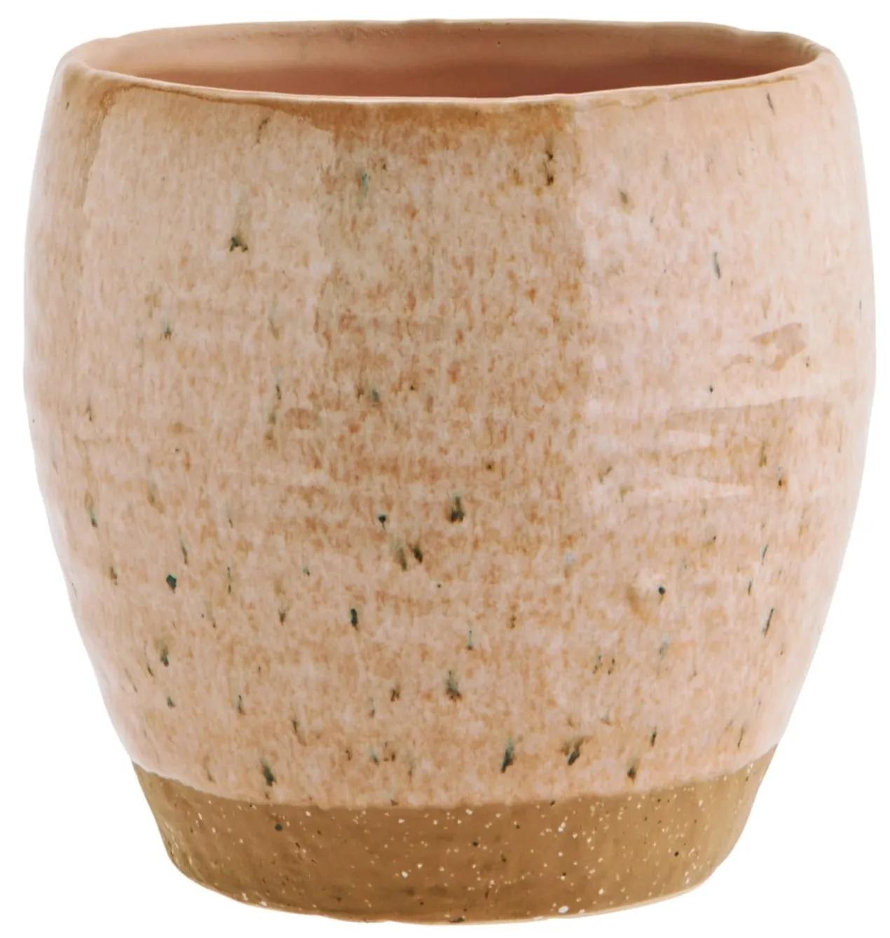 MADAM STOLTZ Kameninový obal na kvetináč Peach 15 cm