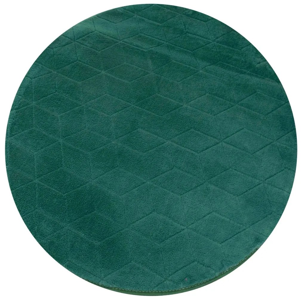 TZ Smaragdový okrúhly koberec 3D Rabbit Rozmer: 140 cm