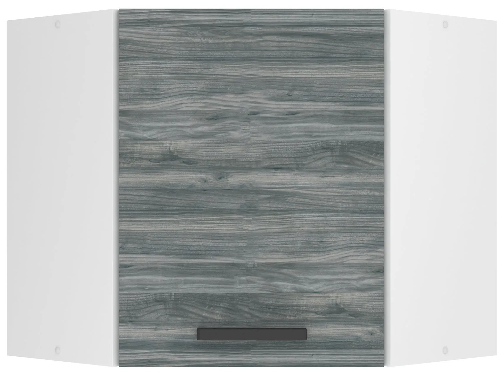 Kuchynská skrinka Belini Premium Full Version horná rohová 60 cm šedý antracit Glamour Wood