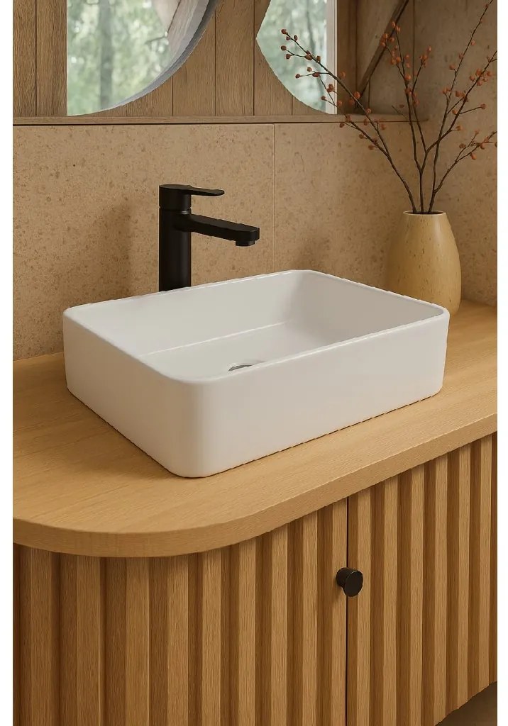Erga Belle, umývadlo na dosku 480x370x130 mm, biela lesklá, ERG-V03-YT-038-WH