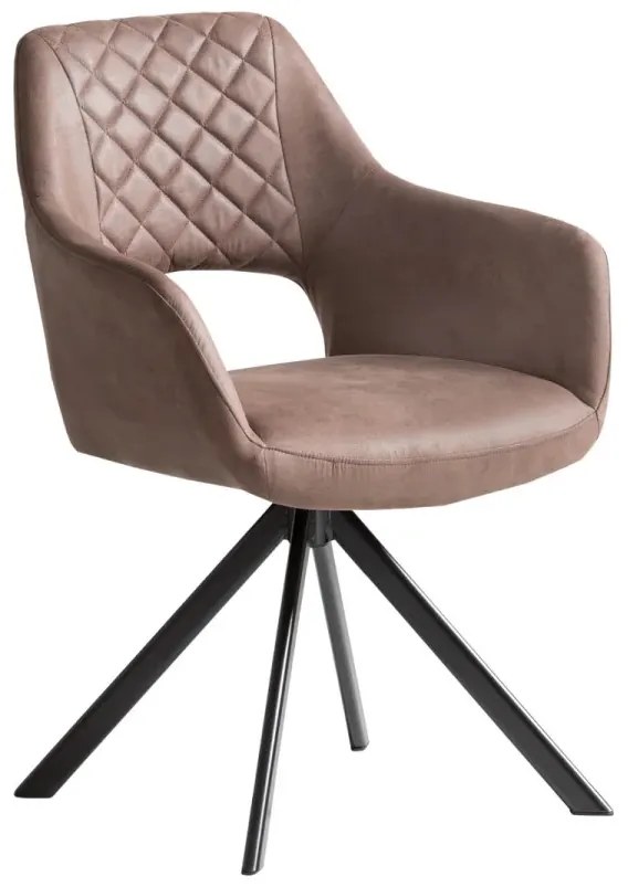 furniture-nabytek.cz - Sada 2 otočných kresiel Corton, hnedá látka a kov