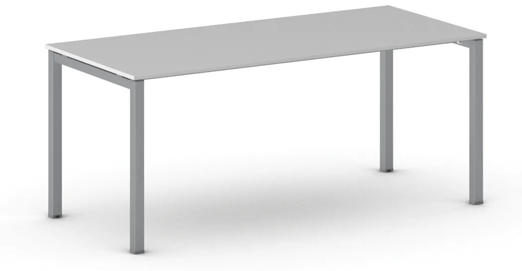 Stôl PRIMO SQUARE so sivostriebornou podnožou 1800 x 800 x 750 mm, sivá
