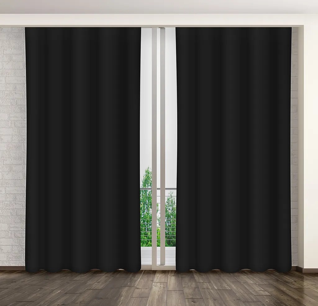 Dekorstudio Jednofarebný záves čierny ZMA1 Dĺžka závesu: 260cm