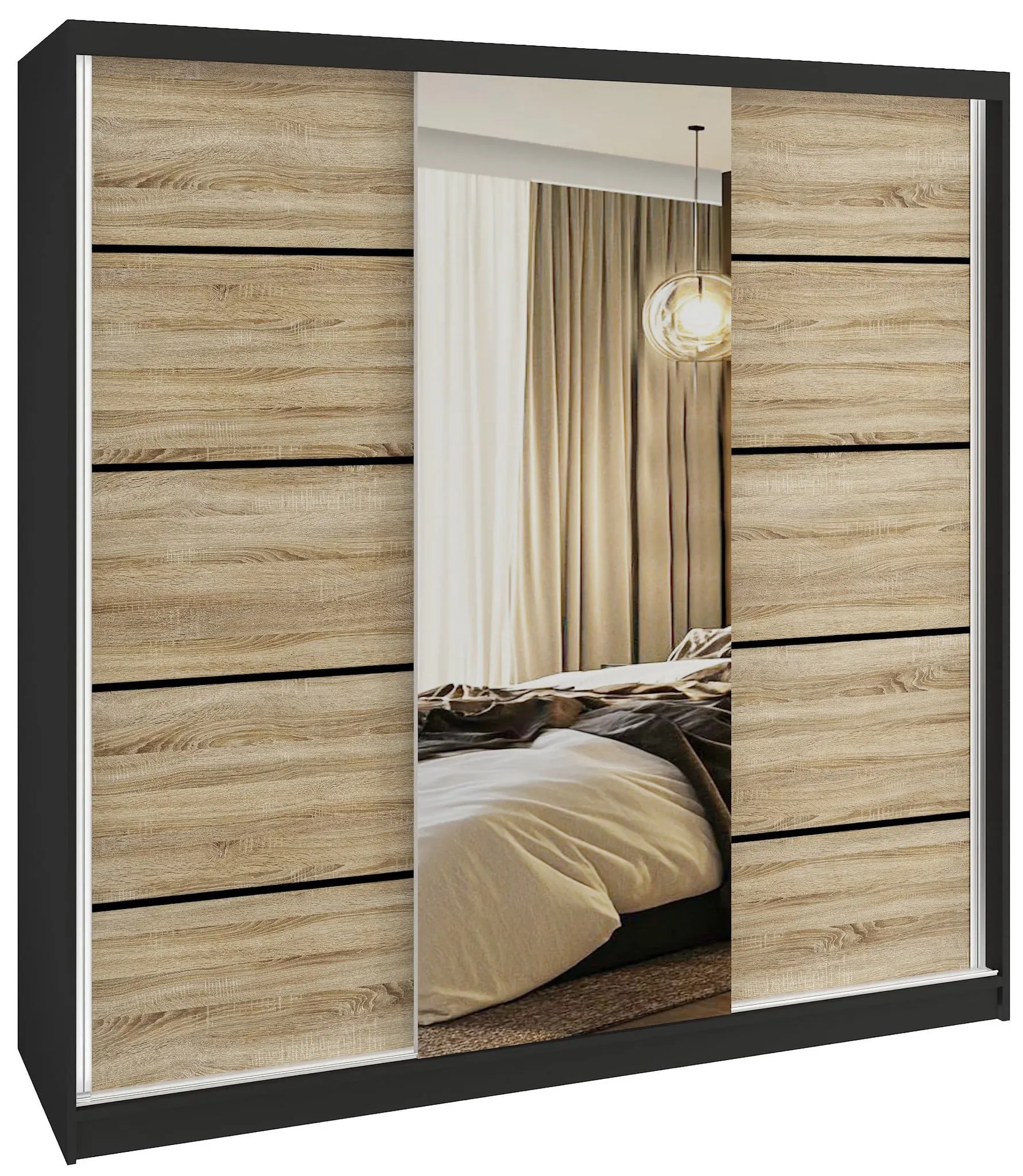 Šatníková skriňa SERENITY 200 cm dub sonoma mat MT SERENITY SZP5/0/B/DS/0/HIAL