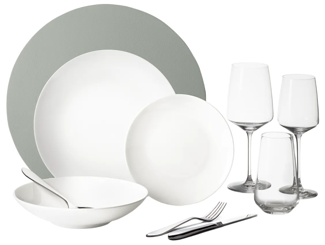 Štartovací set riadu 60 ks – Premium Platinum Line silver - W0183