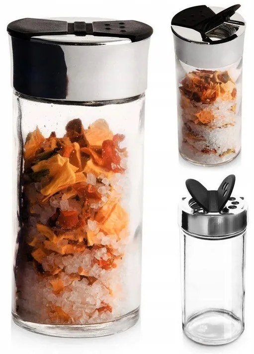 Korenka, sklenená, s čiernym viečkom a sypátkom, 100 ml SPICE BLACK