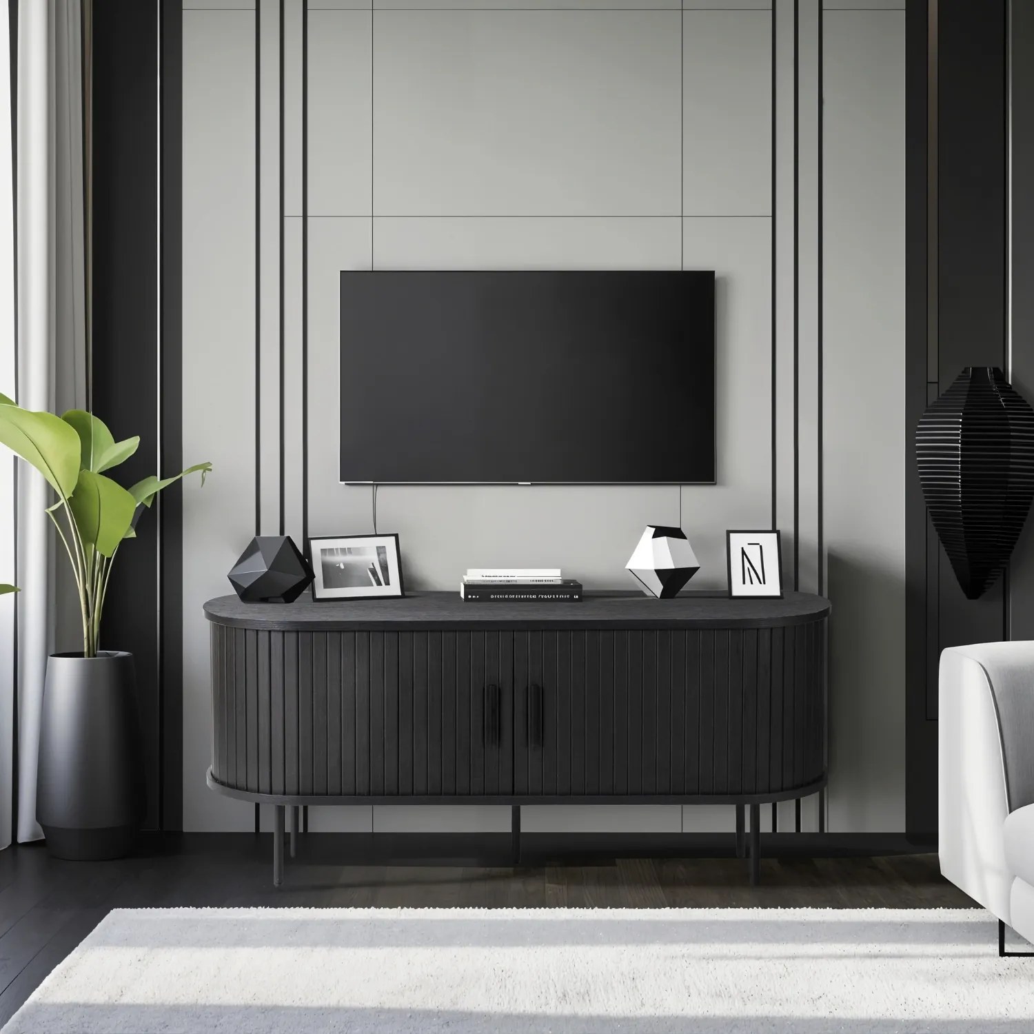 PROXIMA.store - Elegantný TV stolík TRISH FARBA: čierna